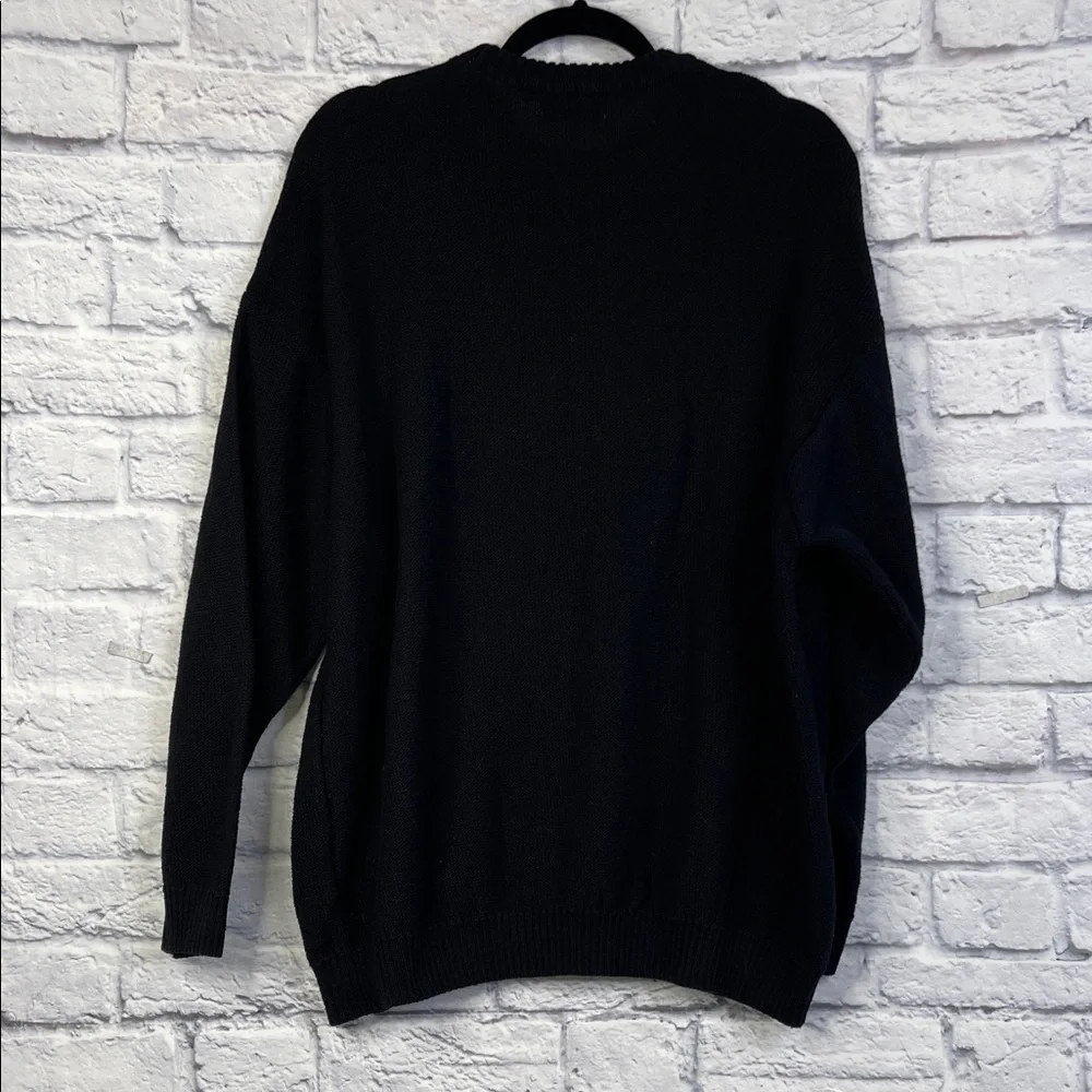 Zara women’s Classic Black crochet long sleeve Sweater size XL